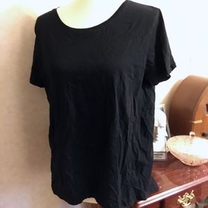 ZARA Black High-Low Crew Neck Tee Size Large